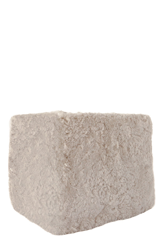 Sheepskin Square Pouf