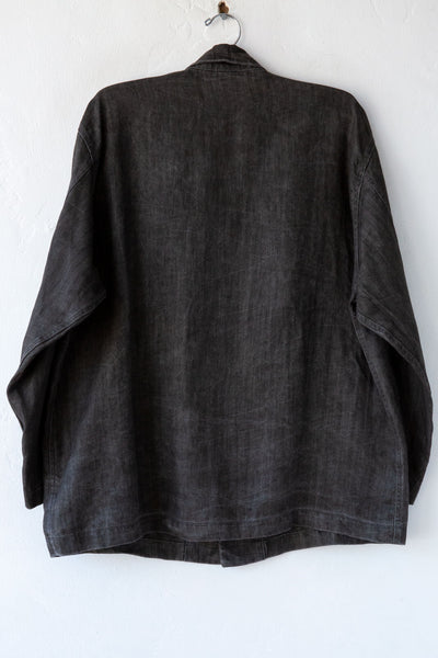 DseconD Linen Work Jacket 訳あり一点物 Silk Linen Work Jacket -Black Chambray- | IN ONLINE STORE