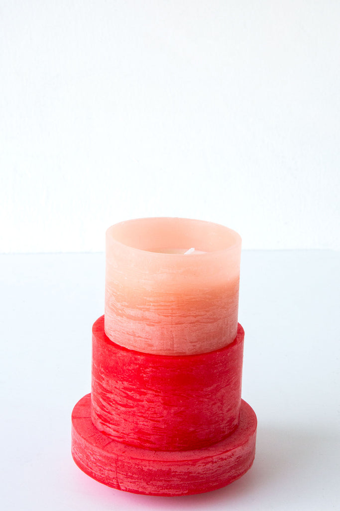 Scented Candl Stack Rose Red