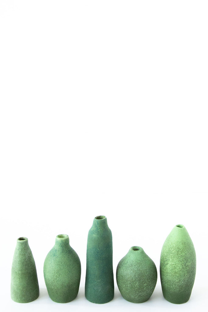 Short Vase, Greens
