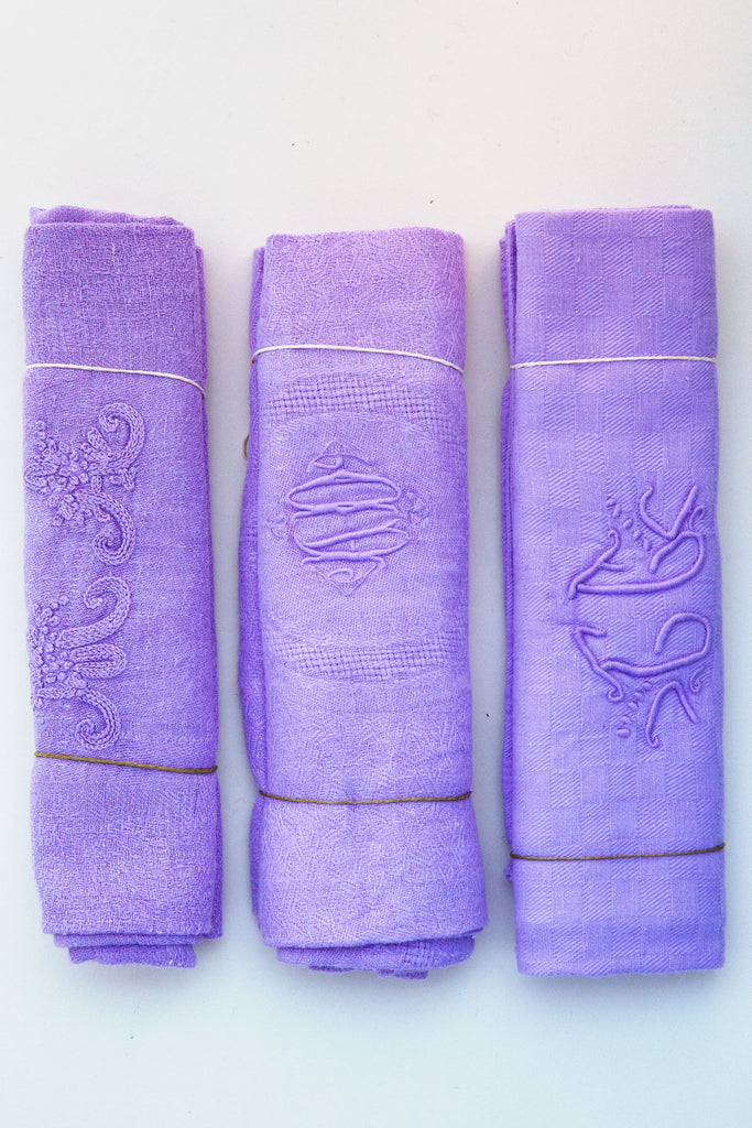 Vintage Hand Dyed Lilac Napkin