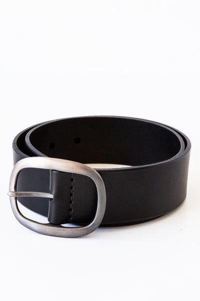 Johnny Farah New York Black Leather Contour Wide Belt Medium Soha Contour Leather Belt – Johnny Farah main image 3