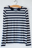 lost & found super fine navy/white stripe  slim l/s tee