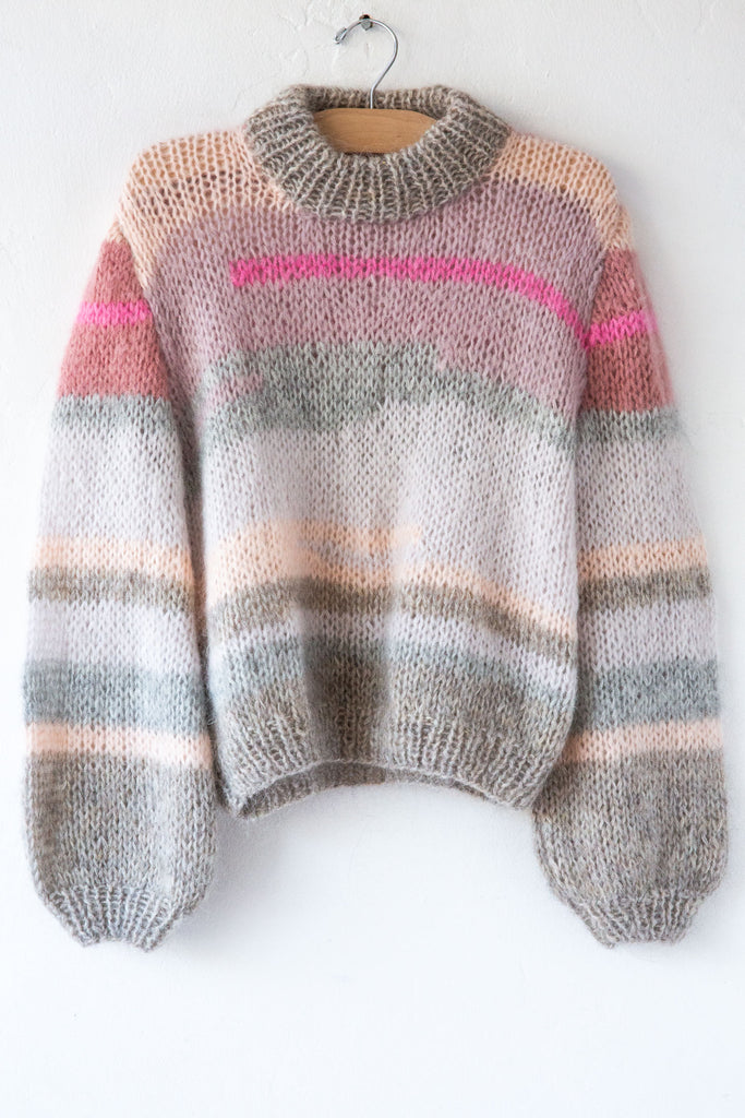 Jennifer's Grey/Soft Pastel Sweater