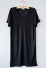 lost & found black linen short dress