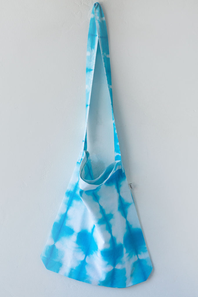 Blessed White/Blue Shibori Tote Bag