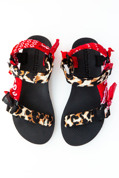 SALE★Arizona Love Trekky レオパード/バンダナ柄サンダル 送込 SALE☆Arizona Love Trekky レオパード/バンダナ柄サンダル 送込