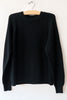 6397 Black Raglan Crew Sweater