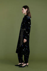 Floral Velvet Sash Coat