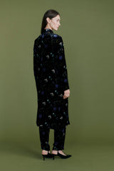 Floral Velvet Sash Coat