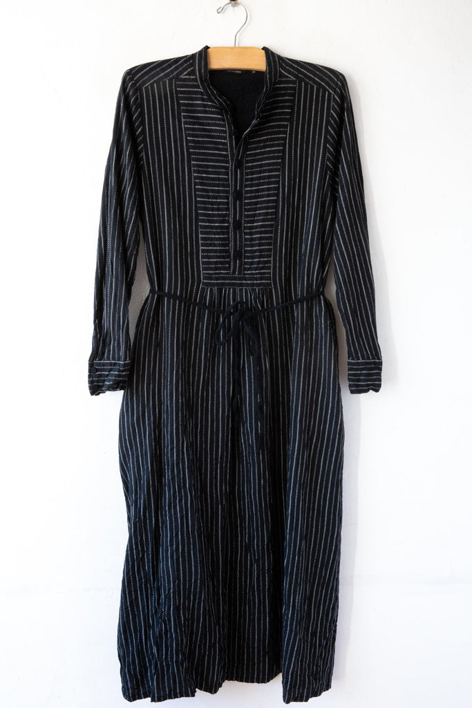 Dobby Stripe Shirring Dress