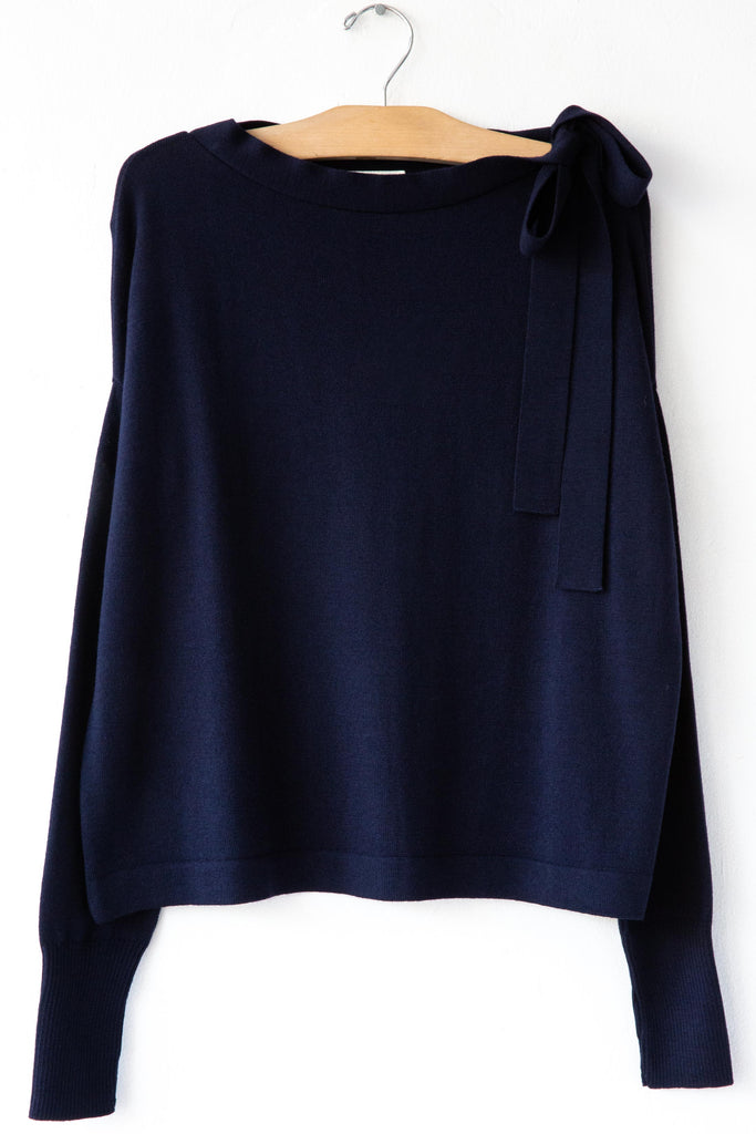 Boatneck Tie Sweater