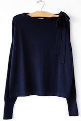 Boatneck Tie Sweater