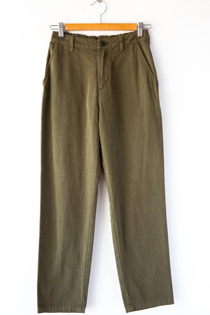 Cotton Grosgrain Tapered Pants