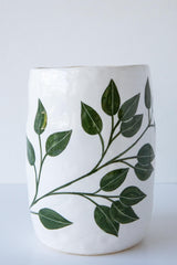 Leaves Large Vase-White