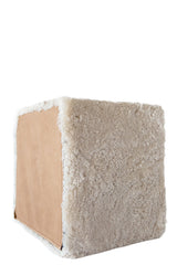 Sheepskin Square Pouf