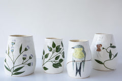 Leaves Large Vase-White