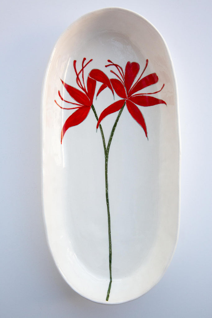 Flowers Oval Large Dish