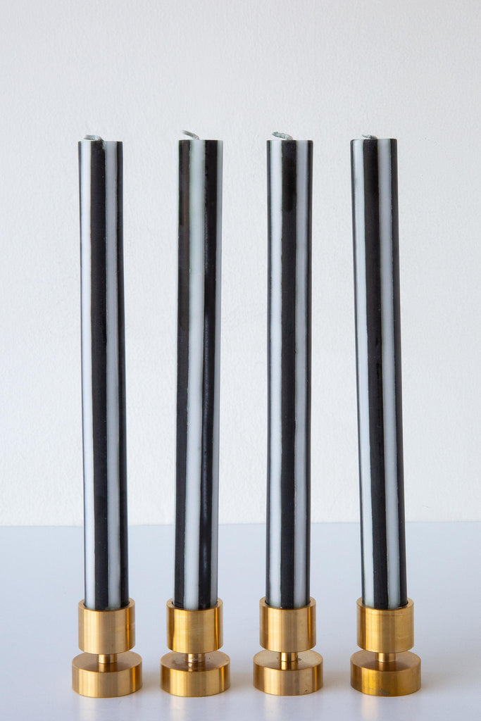 Stripe Taper Candlesticks