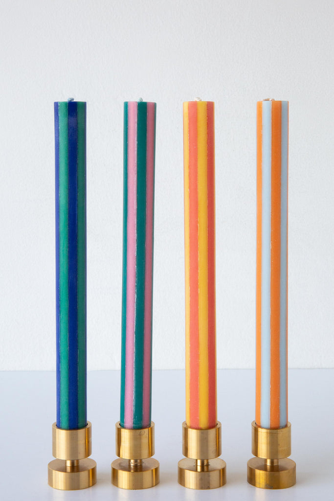 Stripe Taper Candlesticks