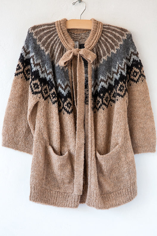 Alpaca Fairisle Bow Cardi