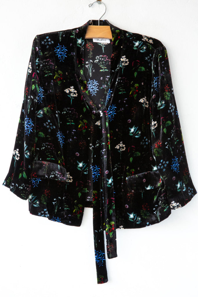 Floral Velvet Tie Jacket