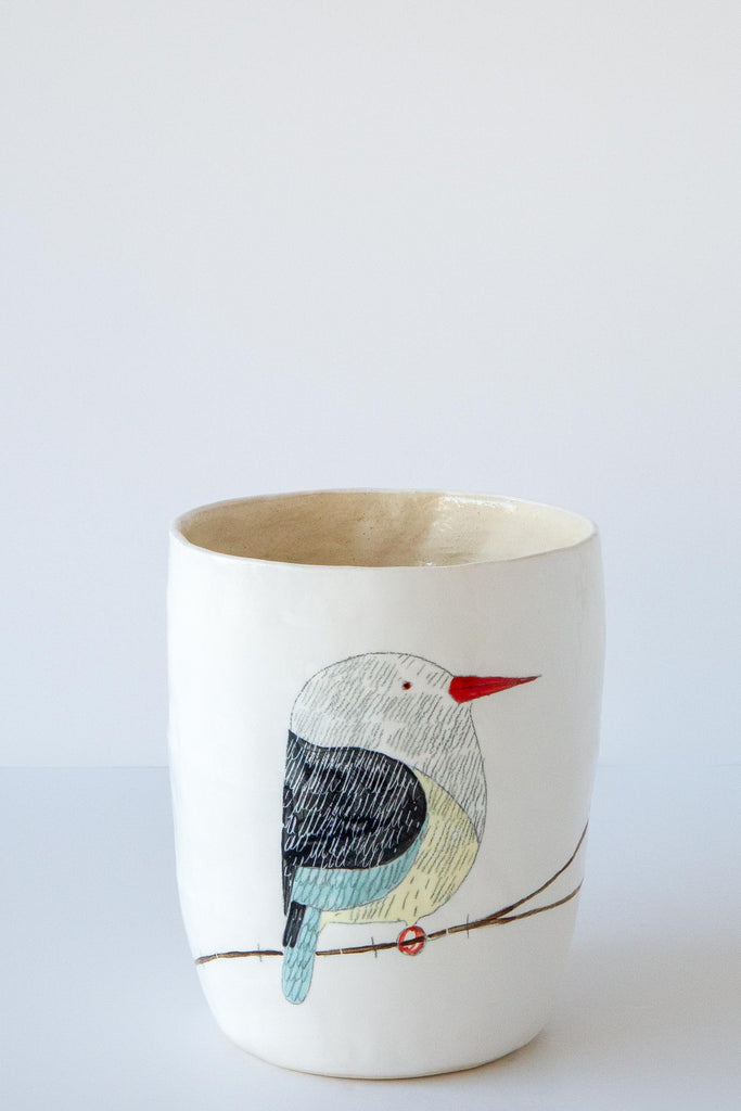 Bird Vase Small-White