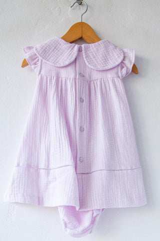 Sophie & Lucas Girls Cuddle Cotton Petal Collar Dress - Green main image 0