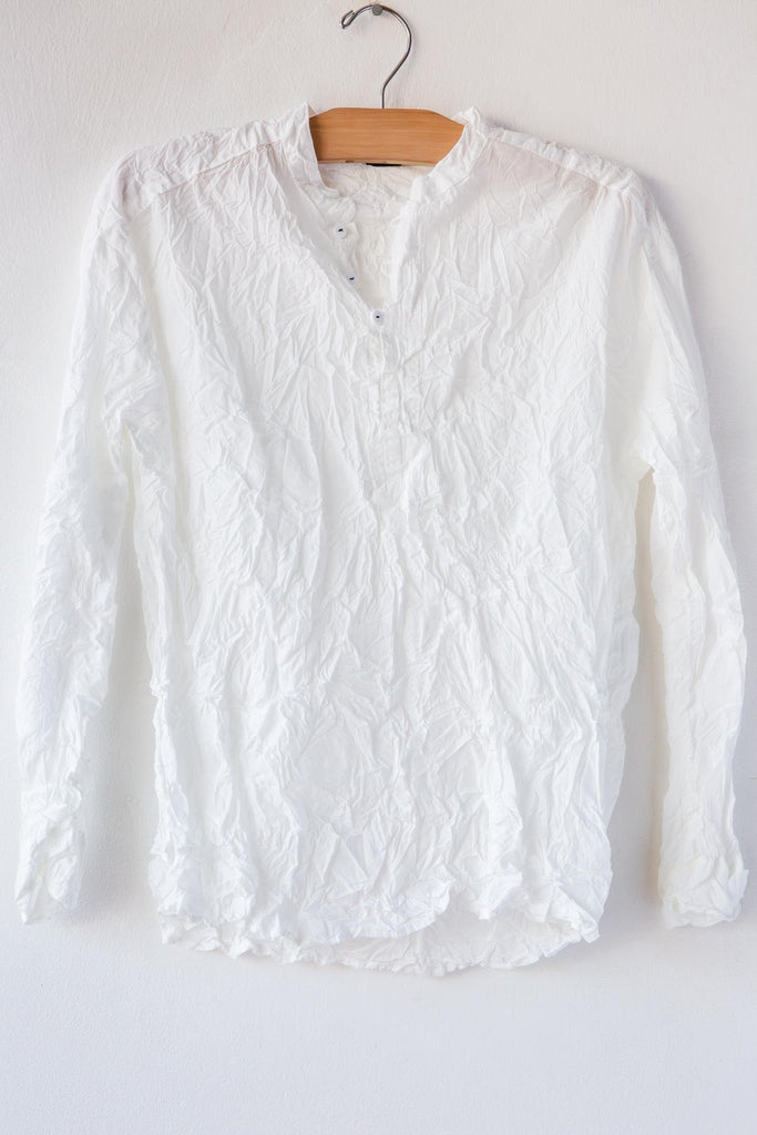 Crinkle Stand Collar Shirt