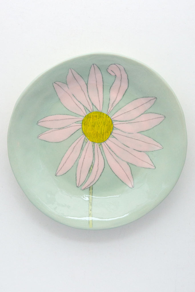 Flower Small Plate-Teal