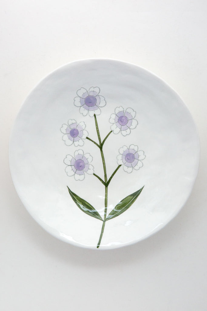 Flower Medium Plate-White