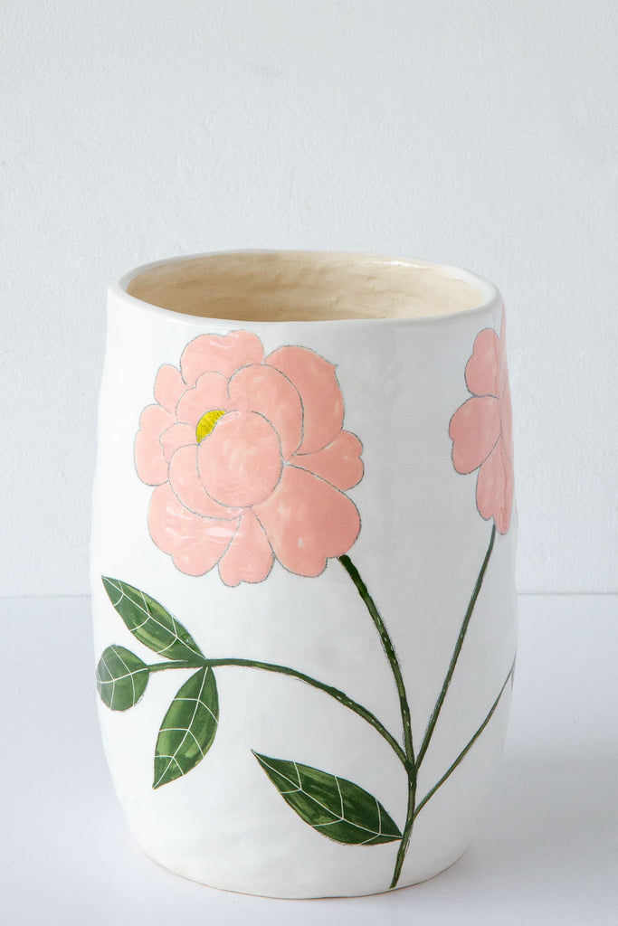 Flower Medium Vase-White