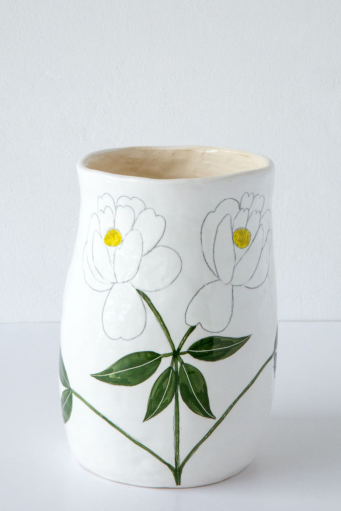 Flower Medium Vase-White