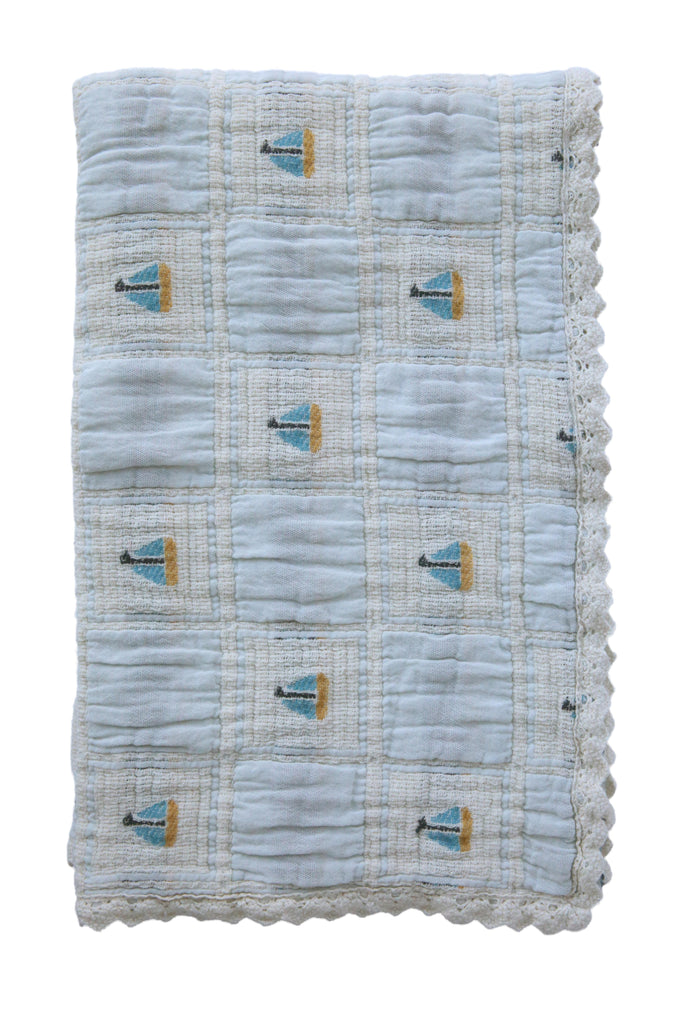 Sailboat Patchwork Baby Blanket