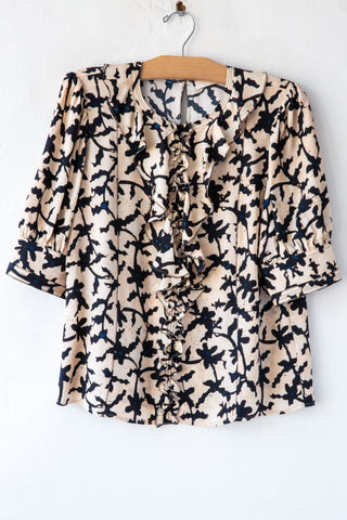 Tunique / Blouse En Soie Lost & Found - Imprimé Squelettes - Taille L - Neuve Avec étiquettes