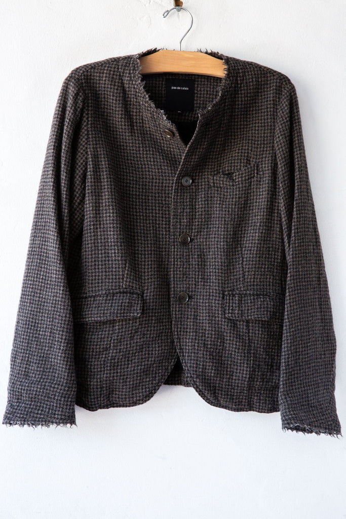 Wool Gauze Houndstooth Jacket