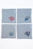 Coral Emb Cocktail Napkins