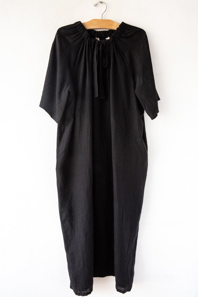 Tie Neck Linen Dress