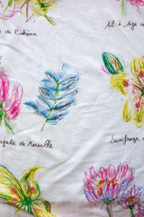 Fleurs Linen Silk Scarf
