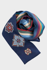 Silk Stripe Thin Scarf