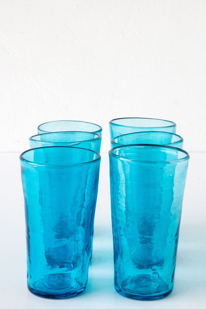 Flared Water Glass Turq