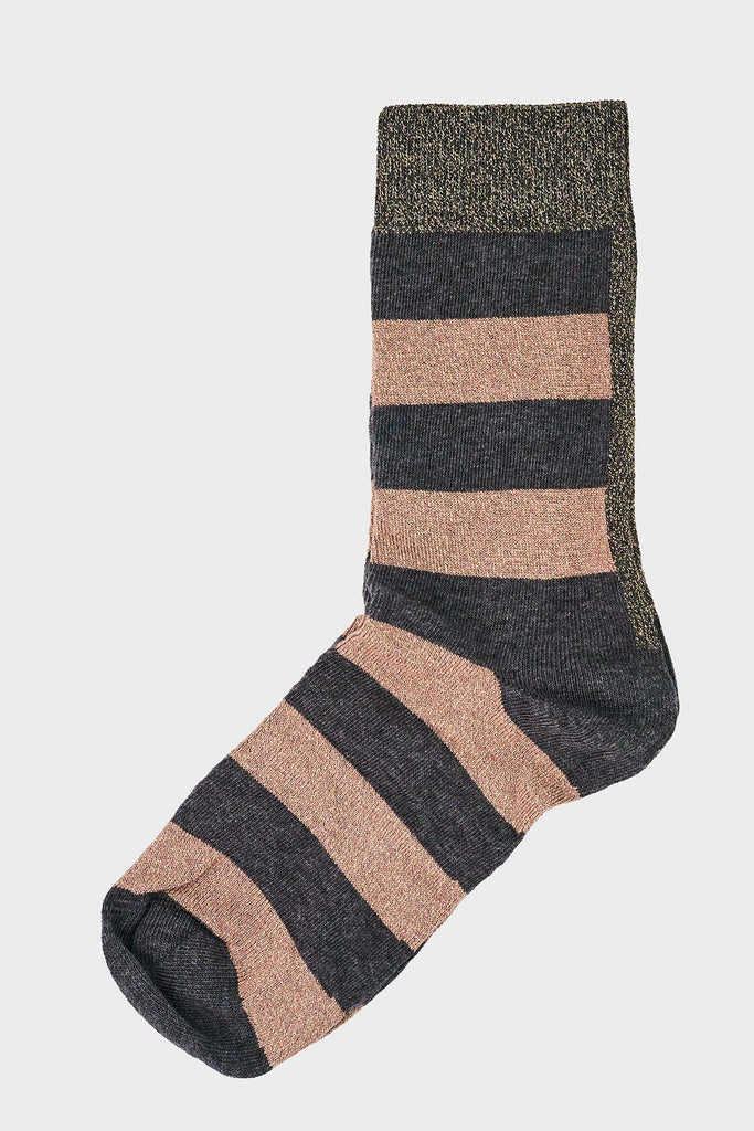 Lurex Stripe Crew Socks