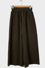 Linen Twill Crop Wide Pant