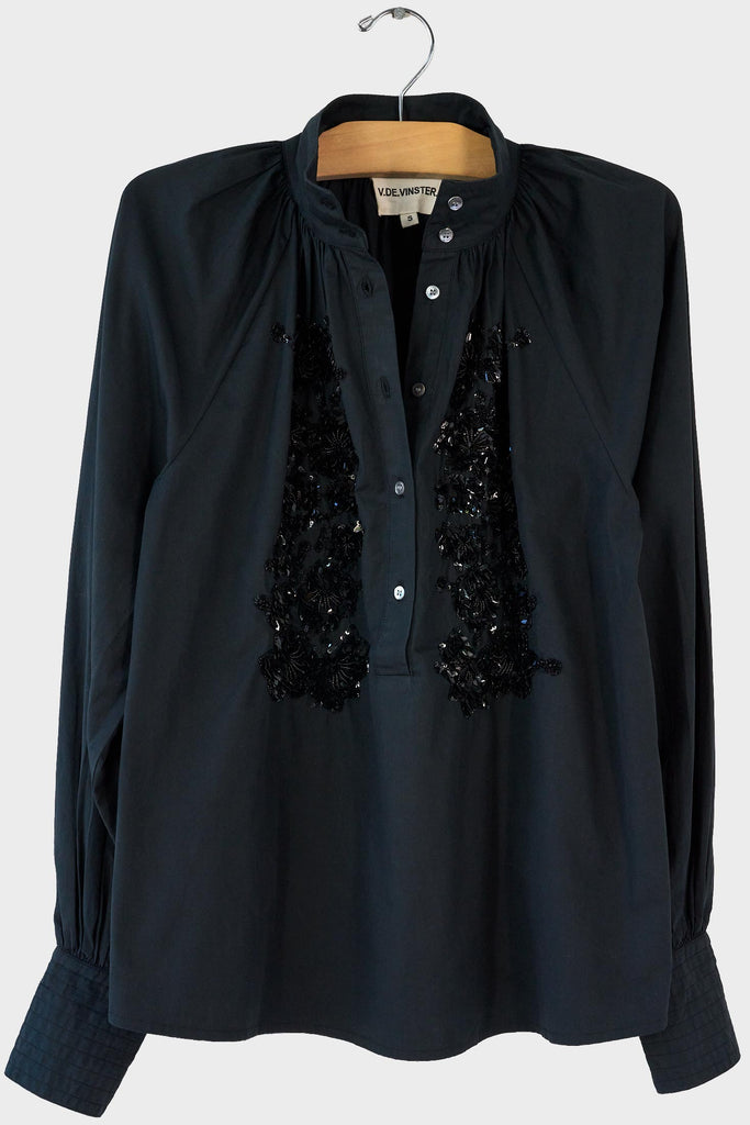 Emile Hi Neck Sequin Top