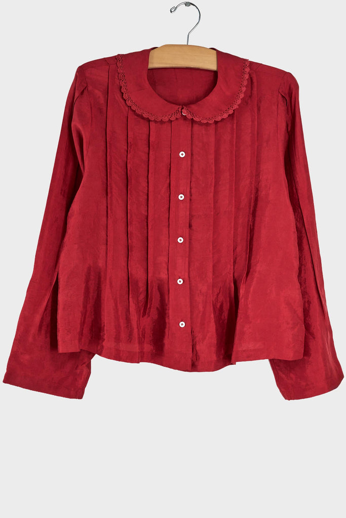 Aga Silk Pleat Top