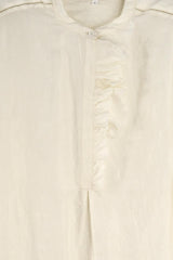 Nougat Silk Ruffle Top