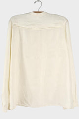 Nougat Silk Ruffle Top
