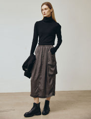 Cupro Cargo Skirt