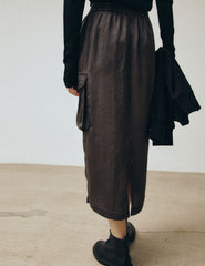 Cupro Cargo Skirt