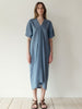 Linen V Drape Dress